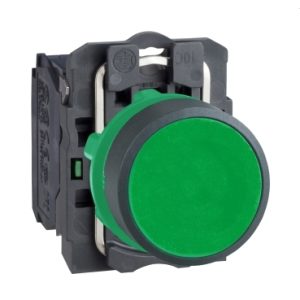 Pulsador Rasante Verde 22mm 220V